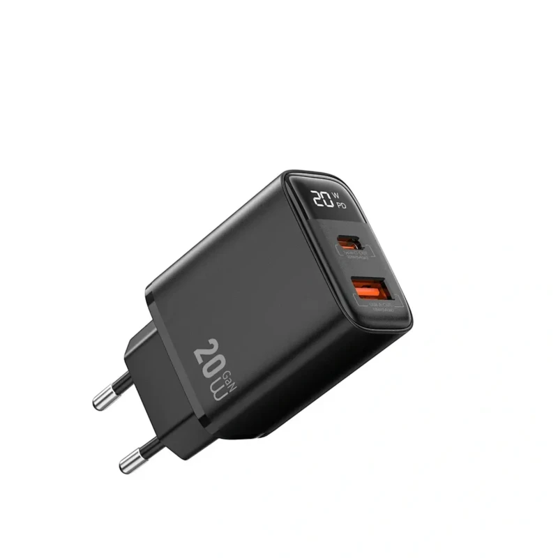 شاحن جداري WiWU Firefly Wi-G009 بشاشة رقمية وقدرة 20W