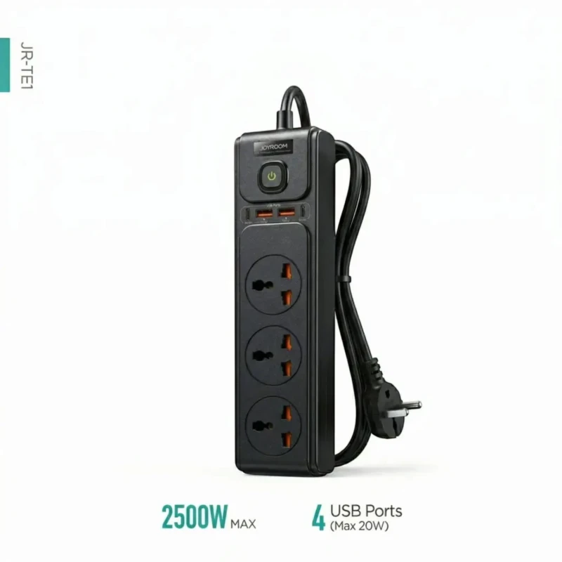 وصلة كهرباء Joyroom JR-TE1 – 7 مخارج مع شحن USB 20 واط