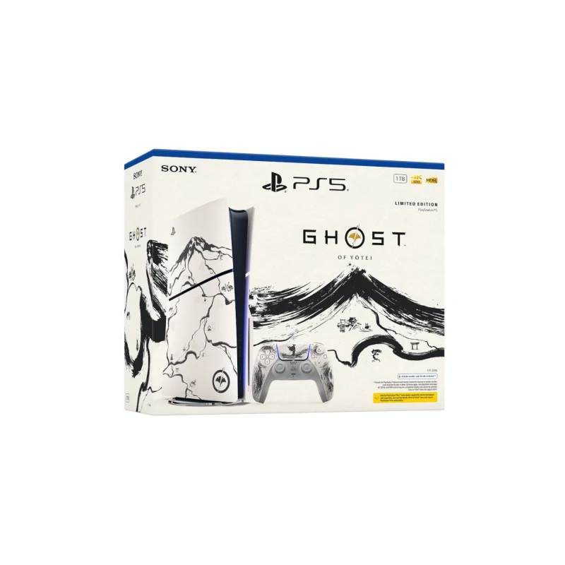 جهاز ألعاب PS5 Slim Ghost of Yōtei – تصميم الإصدار الخاص
