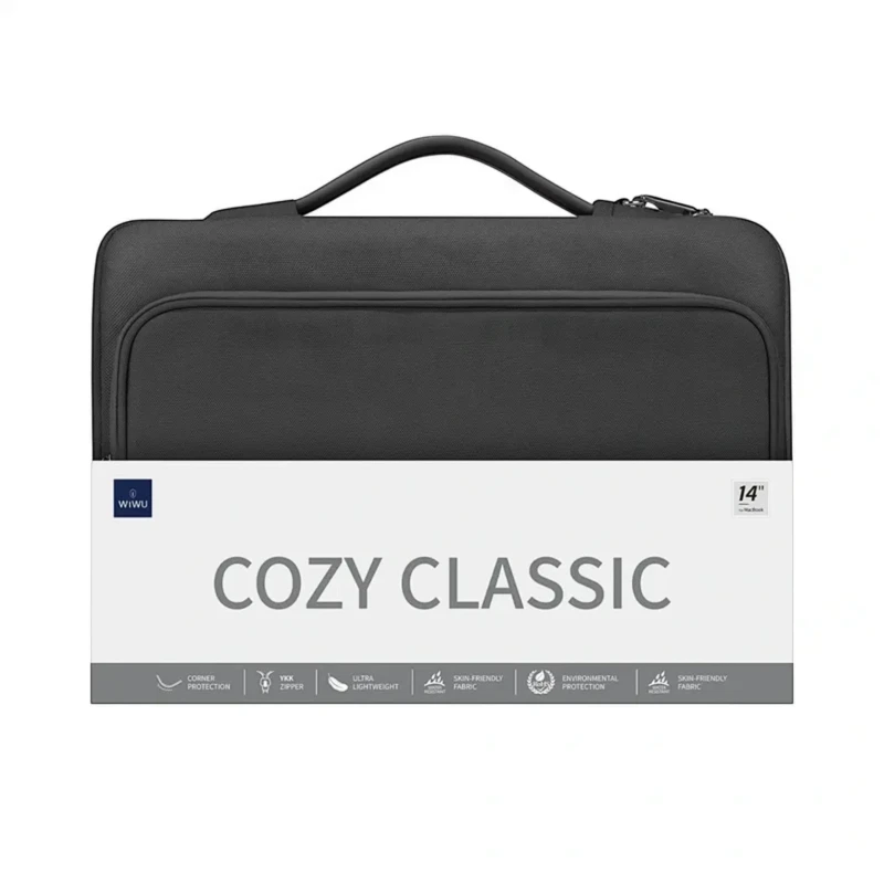 حقيبة لابتوب WiWU Cozy Classic – مقاس 14 بوصة بسحاب YKK