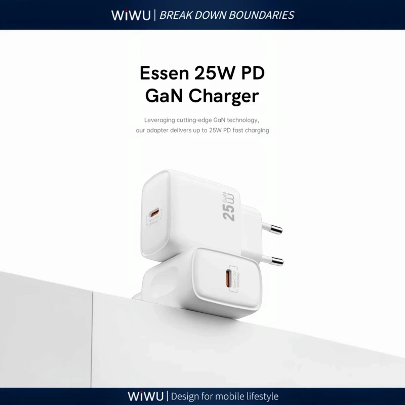 شاحن جداري WiWU Essen Wi-G016 GaN بقدرة 25W وفيشة EU